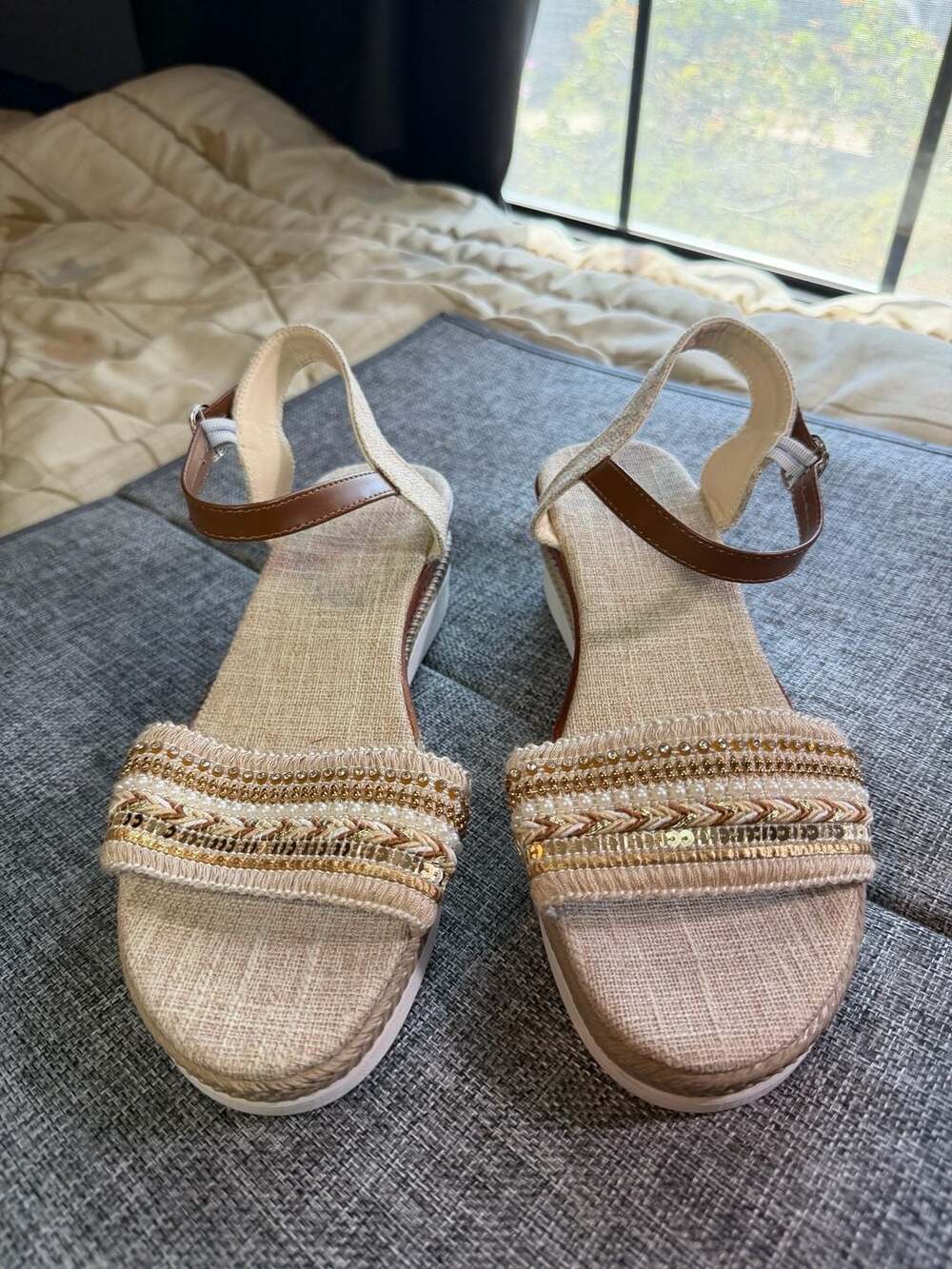 Unbranded Bohemian Espadrille Wedge Sandals Size 41